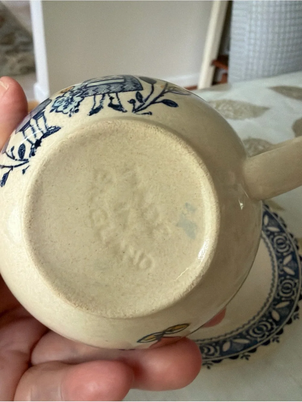 Johnson Brothers Vintage Hearts and flowers ironstone Teacup with Saucer